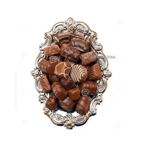 Anniversary Party Tray <b>Display</b> Holder Classic <b>Flower</b> Designing Gold Polished Metal and Glass Safe for Kitchen Use - Product Image 4