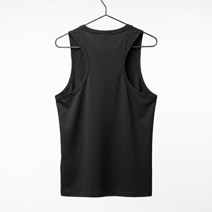 Dumela Men's <b>Black</b> Sleeveless <b>Tank</b> <b>Top</b> O-Neck Solid Breathable Quick Dry Knitted Polyester 220g Casual Wear - Product Image 2