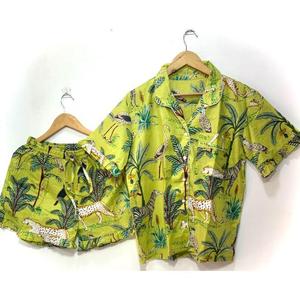 Conjunto de Pijama de Manga Corta con Estampado Animal para Mujer, Ropa de Dormir Suave de Verano, Ropa Casual para Estar en Casa - Product Image 2