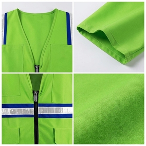 Gilet de sécurité réfléchissant à haute visibilité avec bandes, en coton et polyester, unisexe, vêtements de travail pour la construction et la sécurité personnelle - Product Image 5
