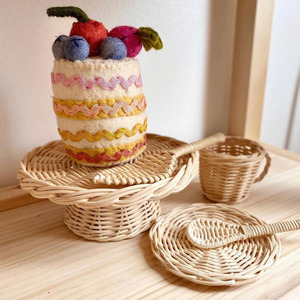 Charming rattan <b>teapot</b> <b>set</b> bulk deal educational toys for kids wholesale handcrafted tea cup toy - Product Image 5