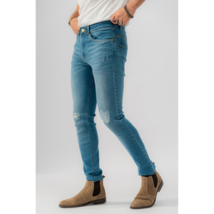 Pantalon en jean streetwear personnalisé de haute qualité pour hommes, avec couleur unie personnalisée, pour adultes - Product Image 2