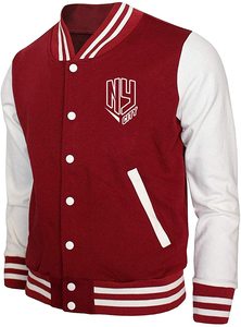 Blouson universitaire réversible en laine/polyester pour hommes et femmes, haute qualité, respirant, design classique, devant uni en soie, vente en gros - Product Image 3