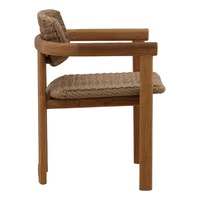 Chaise de salle à manger en bois massif naturel avec assise tressée, résistante à l'eau, écologique, mobilier moderne rustique pour appartement et restaurant