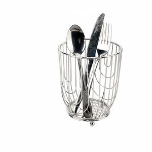 Wholesale Stainless Steel Cutlery Holder and Flatware <b>Caddy</b>, Modern Metal Wire Spoon Fork Knife Organizer Stand for Home <b>Kitchen</b> - Product Image 5