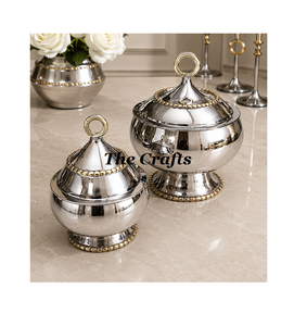 Islamic Design Serving Dish Iron Beige Color Chafing Dish Set Of Three Different Size Ramadan Special Serving Food Chafing Dish - Product Image 5
