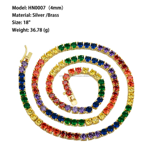 Rose <b>Gold</b> Plated 925 Sterling Silver <b>Tennis</b> <b>Necklace</b> Featuring Brilliant Pink Lab Grown Diamond Stones For Wholesale Buyers - Product Image 6