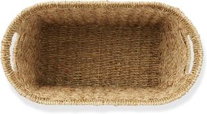 Paniers de rangement rustiques écologiques en jacinthe d'eau de haute qualité avec poignées pour l'organisation des vêtements, la maison et le bureau - Product Image 3