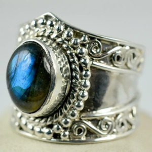 Boho Chic <b>Labradorite</b> Oval Cut 925 Sterling Silver Handmade <b>Ring</b> Perfect November Birthstone Jewelry Gift for Her Birthday - Product Image 4