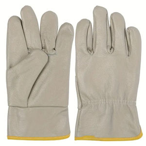 OEM Heavy-Duty Leather Full Finger <b>Driver</b> Gloves Unisex Work Safety Gloves with Customized Logo All Seasons - Product Image 6