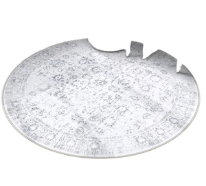 <b>Boho</b> Tufted Washable Eco-Friendly Ultra-Thin Grey Distressed Print Traditional Round Rug for Bedroom <b>Nursery</b> Entryway - Product Image 1