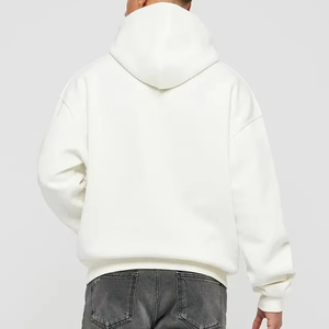 Sudadera con Capucha Blanca Crema para Hombre, Estilo Minimalista, Tejido Suave de Primera Calidad, Corte Holgado y Cómodo, Sudadera con Capucha Moderna para Uso Diario - Product Image 4