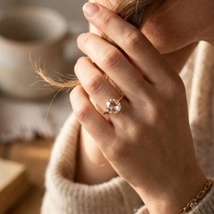 Bague de Mariage Solitaire en Or Massif 10K 14K 18K avec Diamant de Laboratoire Rond Taille Rose Certifié IGI Couleur DEF Pureté VS VVS – Vente en Gros - Product Image 3