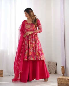 Traje de PALAZOO para mujer, traje de mayorista, diseñador elegante, indio paquistaní en La India, ropa de fiesta, ropa India lavable bordada - Product Image 5