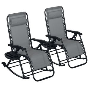 Sedie a dondolo pieghevoli impermeabili per esterni, ideali per giardini, parchi e ristoranti - Product Image 4