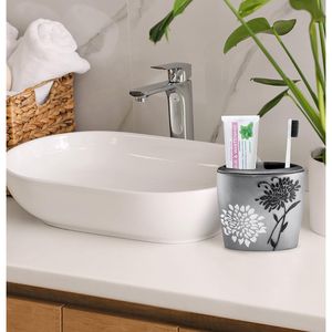 Set di Accessori Bagno Moderni e Classici 4 Pezzi, Design Unico: Dispenser Sapone, Bicchiere, Porta Spazzolino, Portasapone per il Bagno di Casa - Product Image 3