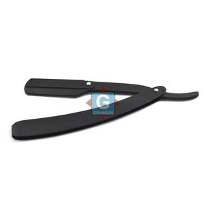 Navaja de Afeitar Recta de Acero Inoxidable para Hombre, Negra, para Limpiar la Barba, Afeitado Suave - Product Image 2