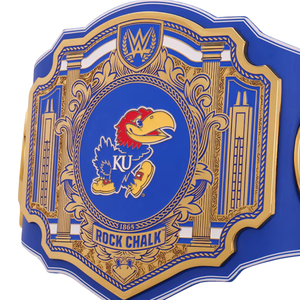 Cinturón de Campeonato de Lucha Libre Kansas Jayhawks Rock Chalk, Artículo Coleccionable Deportivo Personalizado de Alta Calidad - Product Image 3