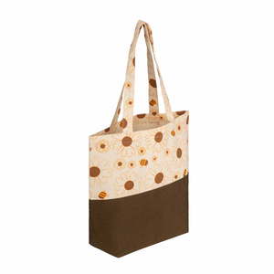 <b>Canvas</b> Tote Bag Solid Color Bohemian Style Open Closure Water Resistant Cotton Lining for Shopping All Seasons - Product Image 2