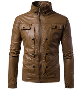 Nouvelle veste d'hiver imperméable en peau de mouton véritable pour homme, tendance, sur mesure, coupe ajustée, style motard, décontractée, enduite - Product Image 1