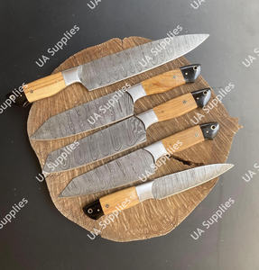 Nuevo Juego de Cuchillos de Cocina de 5 Piezas, Cuchillos Multifuncionales de Acero Damasco con Bolsa de Cuero Enrollable - Product Image 4