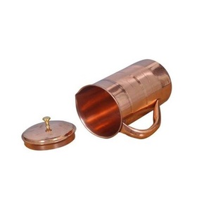 Carafe à eau en cuivre martelé pur, pichet ayurvédique en cuivre pour le stockage de l'eau potable, usage quotidien, provenant d'un fournisseur indien - Product Image 6