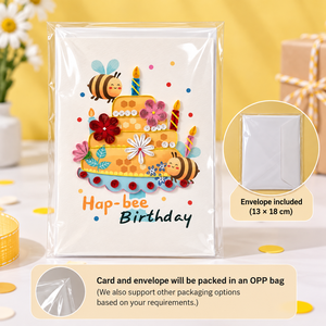 Tarjeta de Felicitación Artesanal de Alta Calidad al por Mayor con Diseño de Abeja y Panal de Miel, Ideal para Cumpleaños, del Mejor Fabricante de Tarjetas de Felicitación - Product Image 6
