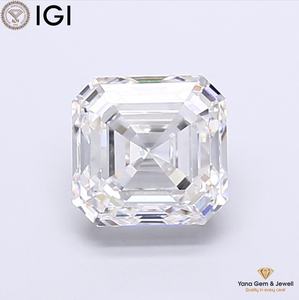 Diamante cultivado en laboratorio CVD con corte Asscher certificado por IGI, 4.00 quilates, color E, claridad VVS2, para diseño de joyería clásica. - Product Image 1