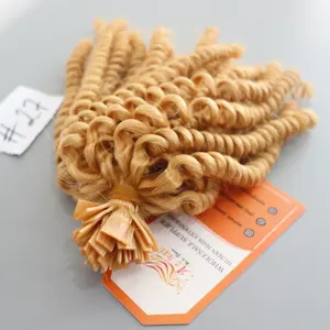 12A Grade Virgin No Synthetic Fiber Flat Tip Finger Curly Color Hair Extensions Vietnamese Hair