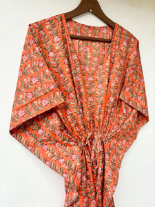 Vestido Kaftán Informal de Verano con Estampado Tropical, de Algodón, para Mujer, Ropa de Playa, sin Mangas, con Estampado Digital - Product Image 5