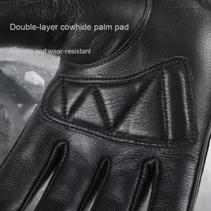 Gants en cuir de vachette véritable de première qualité pour hommes, doux et respirants, pour un usage quotidien, hiver, extérieur, moto - Product Image 5