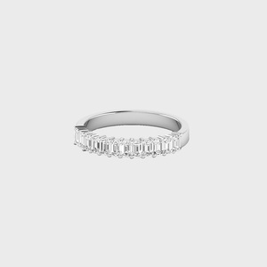 0.85CTW Emerald Cut Prong Set Half-Eternity <b>Ring</b> - Product Image 2
