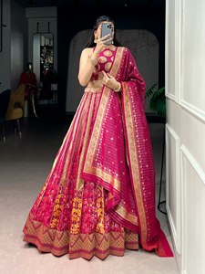 Designer Ethnic Wear Kanchipuram <b>Silk</b> Lehenga Choli With Zari Weaving & Embroidered Dupatta for Weddings Festivals Parties - Product Image 2