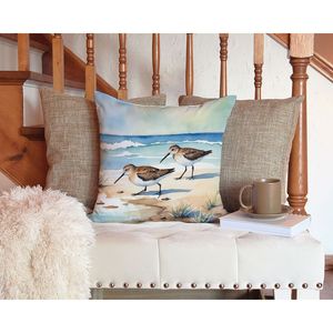 Sandpipers Hunting Throw Pillow 14x14 Interior/Exterior Cojín decorativo lavable a máquina para sofá cama o Patio - Product Image 3