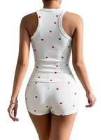 Ensemble 2 pièces pour femme : débardeur à fines bretelles et short imprimé floral en jersey 100 % coton, taille élastique, tenue d'été décontractée et écologique