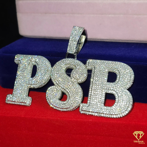 Custom " D " Letter Pendant <b>Iced</b> <b>Out</b> Lab Grown Diamond Hip Hop Necklace Luxury Bling <b>Chain</b> Jewelry - Product Image 3