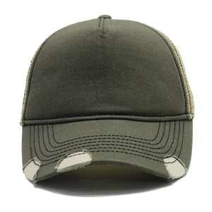 5 Panel Canvas Mesh Trucker <b>Hat</b> Custom Logo Embroidery Unisex Polyester <b>Summer</b> Sports Cap Wholesale - Product Image 1