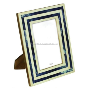 Handcrafted Wooden <b>Photo</b> <b>Frame</b> with Black <b>Red</b> Resin Inlay Linear Design Decorative Tabletop Decor - Product Image 5