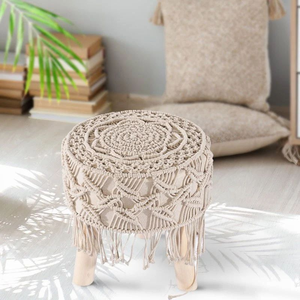 Puf Otomano Redondo Hecho a Mano, Moderno, de Lujo, para Interiores, para Sala de Estar, Mueble para el Hogar, Reposapiés para Dormitorio - Product Image 4