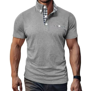 Chemise décontractée pour homme en coton tissé uni à manches courtes et tissu doux - Product Image 2
