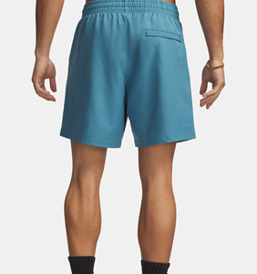 Men Blue Woven Athletic Shorts Regular Fit Solid Color Casual Style Zipper Pocket Design - Product Image 2