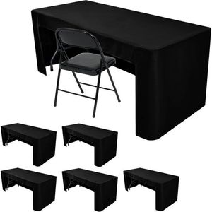 HolidayIdeas Nappes rectangulaires noires à dos ouvert de 6 pieds, lavables et infroissables, pour banquets et foires artisanales - Product Image 1
