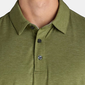 Polo personnalisé en polyester, vêtements de sport vert respirant pour homme, haut pour entraînement professionnel en salle de sport, vêtements décontractés, nouveau style technique - Product Image 2