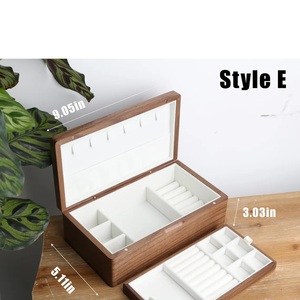Boîte à bijoux en bois rectangulaire Swal Ridge, faite à la main, gravée, pour rangement, décoration de table moderne - Product Image 6