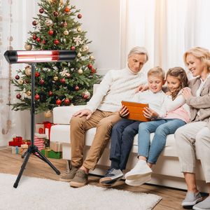 Riscaldatore a Infrarossi Impermeabile IP65 per Interni ed Esterni, Riscaldamento Rapido a 3 Velocità, Pronto in 3 Secondi, Altezza Regolabile, Supporto a Treppiede o Montaggio a Parete, per Patio - Product Image 1