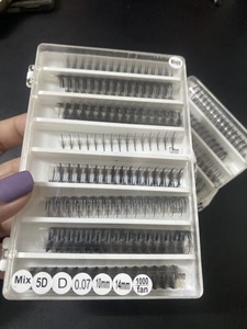 พัดขนตาสำเร็จรูปแบบทำมือ ฐานแหลม ก้านสั้น ก้านยาว แบบแคบ 1000 พัด สำหรับต่อขนตา - Product Image 5