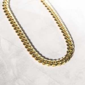 Gold <b>Rope</b> <b>Chain</b> Necklace 22K Gold Plated Hiphop Style Unisex Wedding Everyday Wear - Product Image 3
