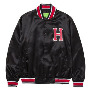 Vestes en satin de soie tendance les plus vendues, vestes en satin en gros, vestes de baseball en satin imperméables avec logo personnalisé, couleur unie pour hommes - Product Image 5