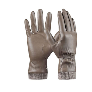 Gants de sécurité en cuir résistants à la chaleur, texture texturée, poignet entièrement renforcé, protection anti-chaleur durable, poignet rouge, usage général - Product Image 1