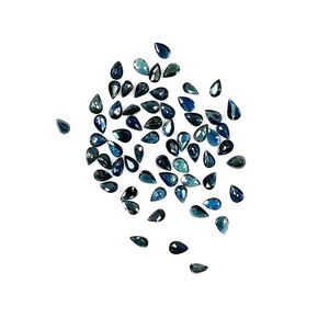 Saphirs bleu-vert naturels non traités, taille poire, 3x5mm, pierres précieuses en saphir bleu-vert naturel facettées pour la création de bijoux - Product Image 3